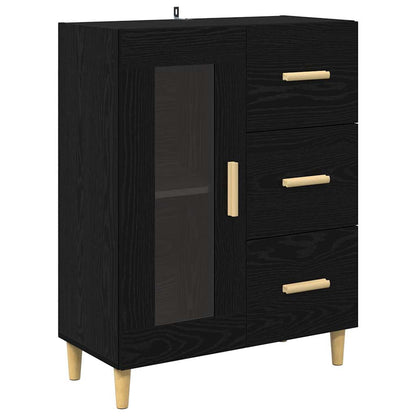 Highboard Black Oak 69.5 x 32.5 x 180 cm Engineered Wood