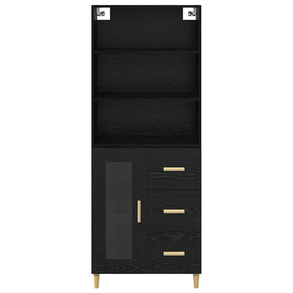 Highboard Black Oak 69.5 x 32.5 x 180 cm Engineered Wood