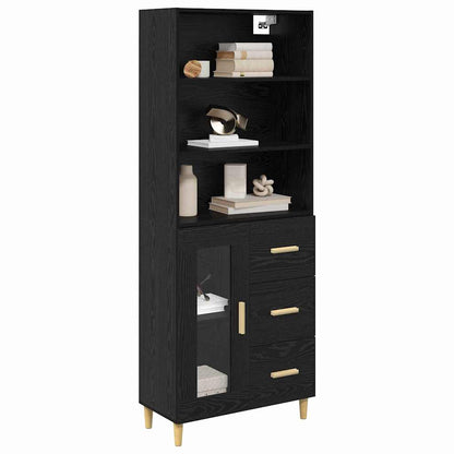 Highboard Black Oak 69.5 x 32.5 x 180 cm Engineered Wood
