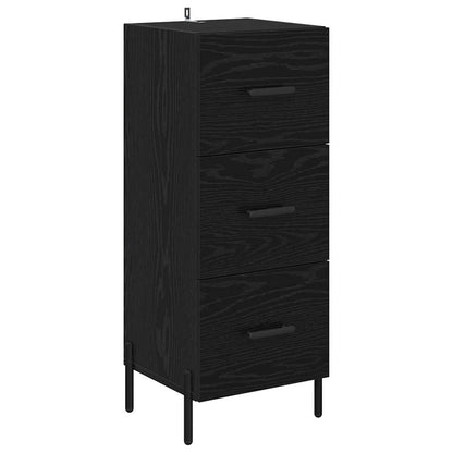 Highboard Black Oak 34.5 x 34 x 180 cm Engineered Wood
