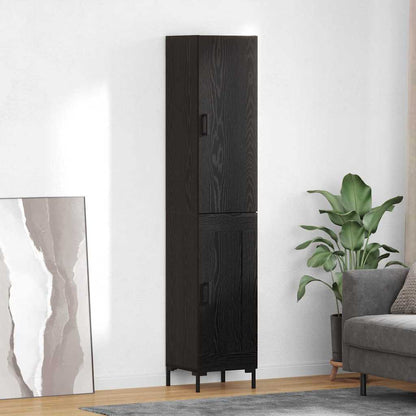 Highboard Black Oak 34.5 x 34 x 180 cm Engineered Wood