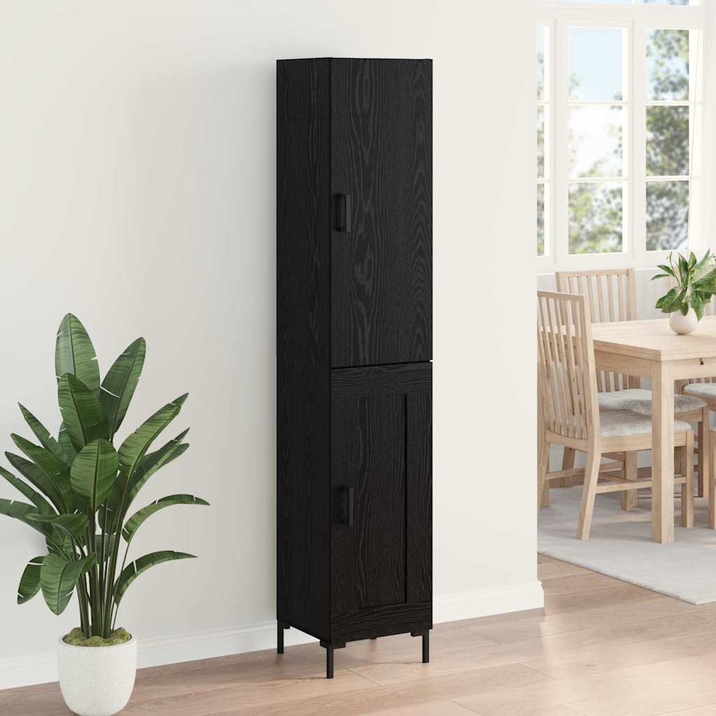 Highboard Black Oak 34.5 x 34 x 180 cm Engineered Wood