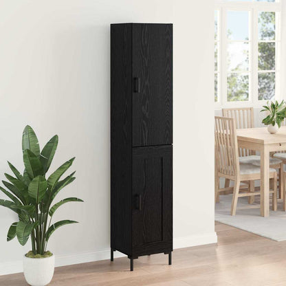 Highboard Black Oak 34.5 x 34 x 180 cm Engineered Wood