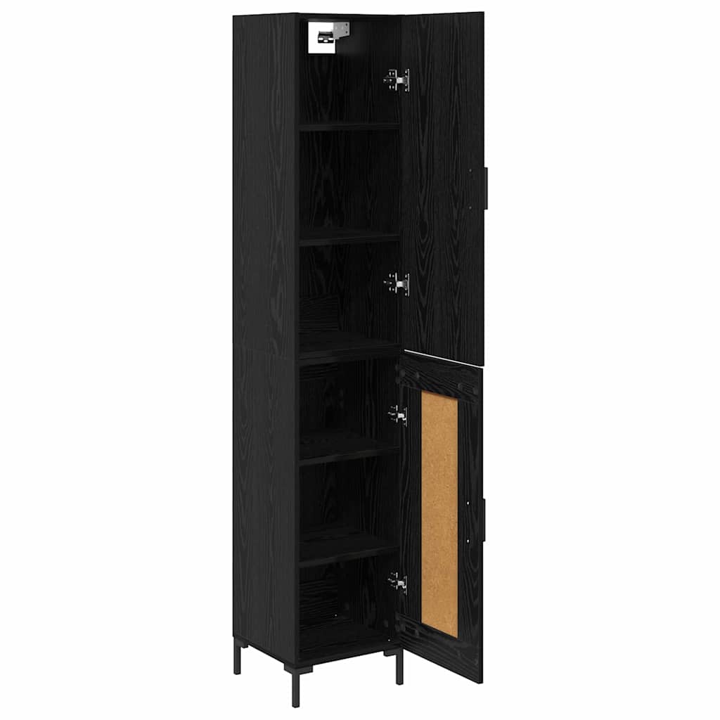 Highboard Black Oak 34.5 x 34 x 180 cm Engineered Wood