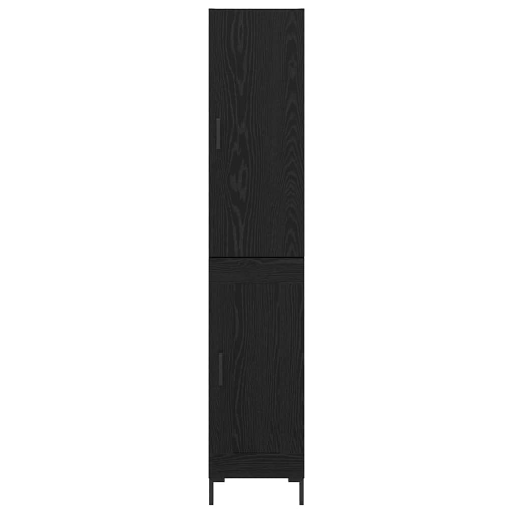Highboard Black Oak 34.5 x 34 x 180 cm Engineered Wood