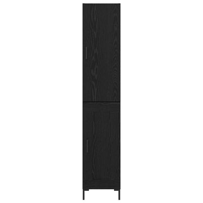 Highboard Black Oak 34.5 x 34 x 180 cm Engineered Wood