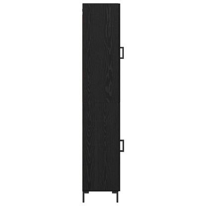 Highboard Black Oak 34.5 x 34 x 180 cm Engineered Wood
