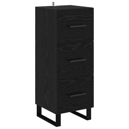 Highboard Black Oak 34.5 x 34 x 180 cm Engineered Wood