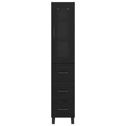 Highboard Black Oak 34.5 x 34 x 180 cm Engineered Wood