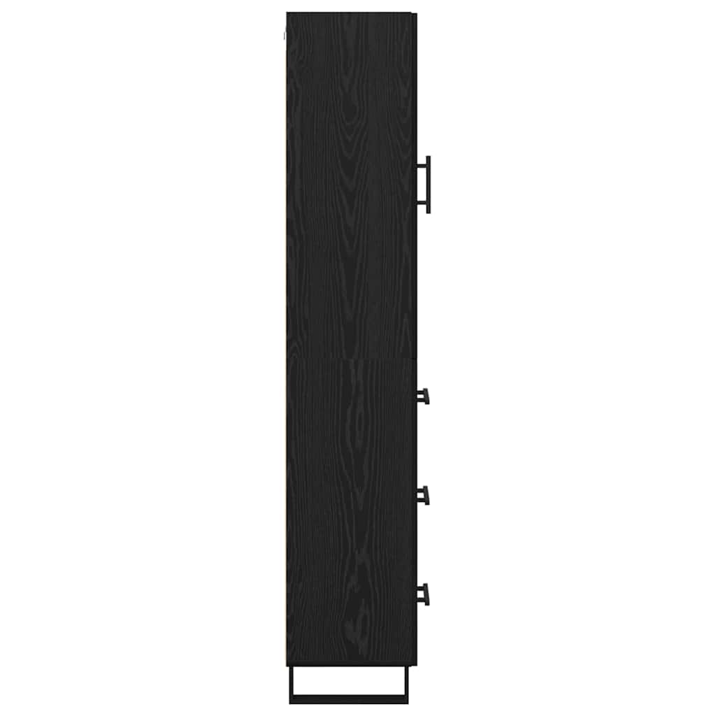 Highboard Black Oak 34.5 x 34 x 180 cm Engineered Wood