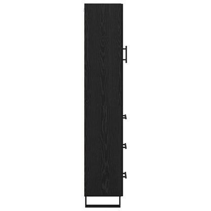 Highboard Black Oak 34.5 x 34 x 180 cm Engineered Wood