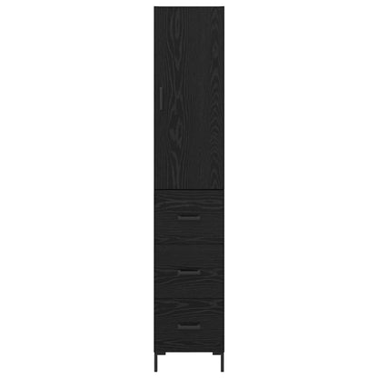 Highboard Black Oak 34.5 x 34 x 180 cm Engineered Wood