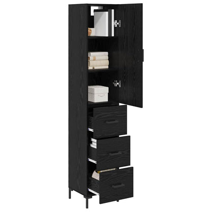 Highboard Black Oak 34.5 x 34 x 180 cm Engineered Wood