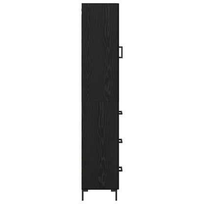 Highboard Black Oak 34.5 x 34 x 180 cm Engineered Wood