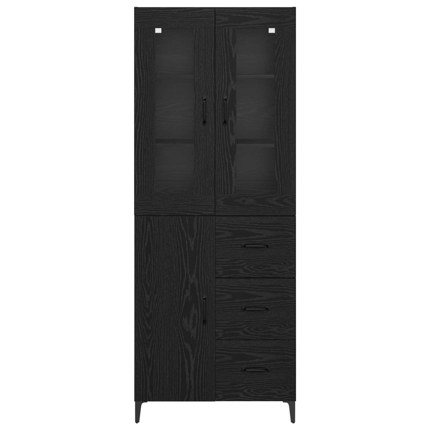 Highboard Black Oak 69.5 x 34 x 180 cm Engineered Wood
