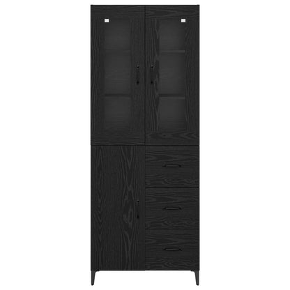 Highboard Black Oak 69.5 x 34 x 180 cm Engineered Wood