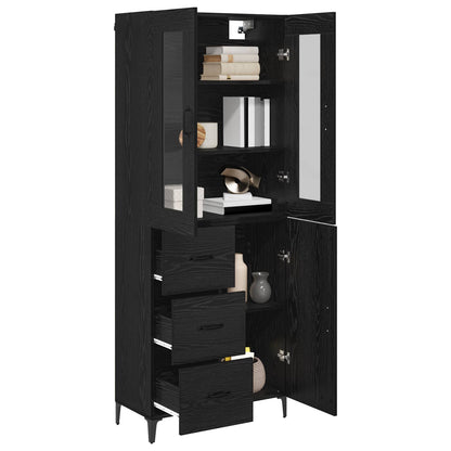 Highboard Black Oak 69.5 x 34 x 180 cm Engineered Wood