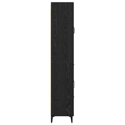 Highboard Black Oak 69.5 x 34 x 180 cm Engineered Wood