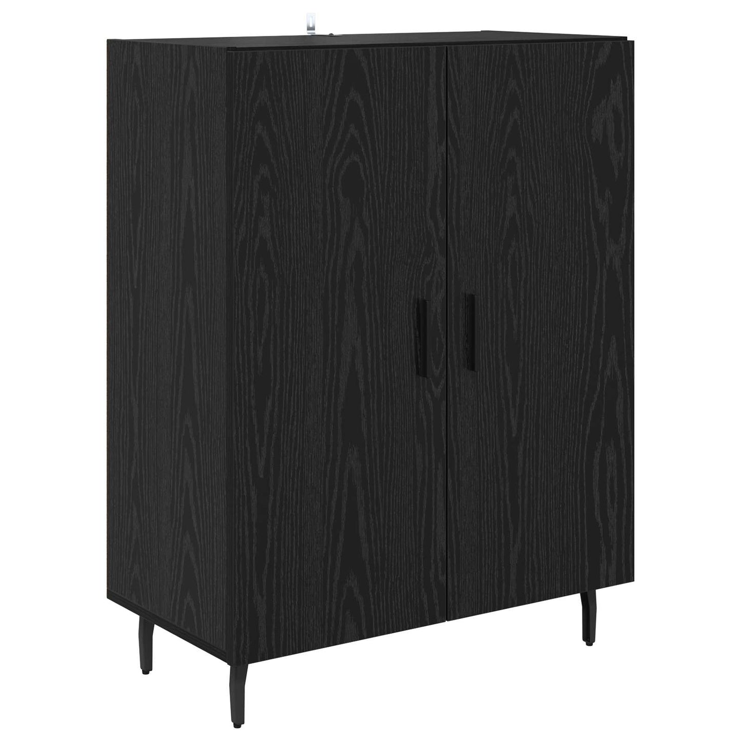 Highboard 2 pcs Black Oak Engineered Wood