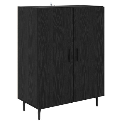 Highboard 2 pcs Black Oak Engineered Wood