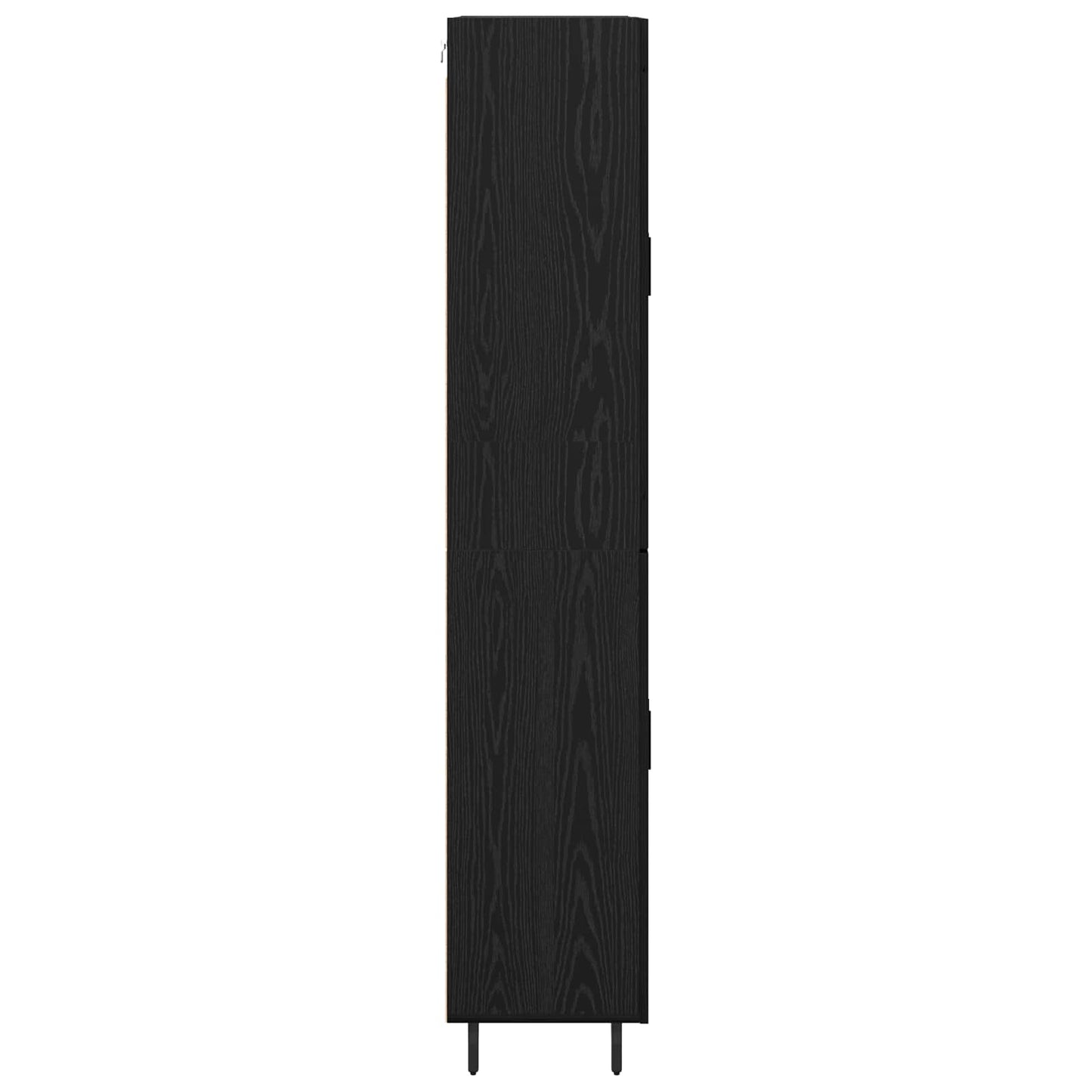 Highboard 2 pcs Black Oak Engineered Wood