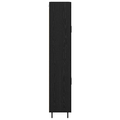 Highboard 2 pcs Black Oak Engineered Wood