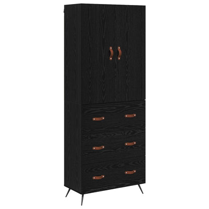 Highboard Black Oak 69.5 x 34 x 180 cm Engineered Wood