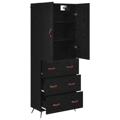 Highboard Black Oak 69.5 x 34 x 180 cm Engineered Wood