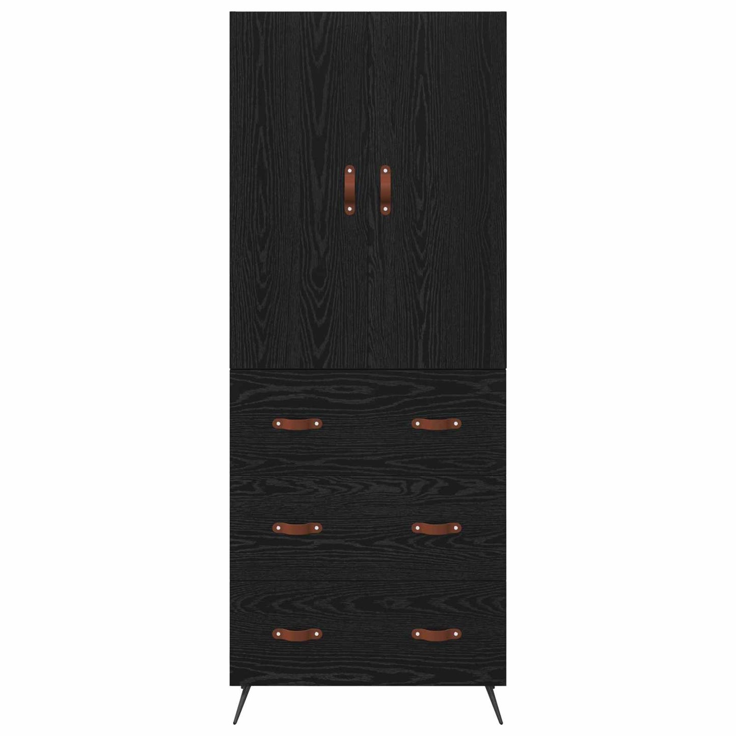 Highboard Black Oak 69.5 x 34 x 180 cm Engineered Wood