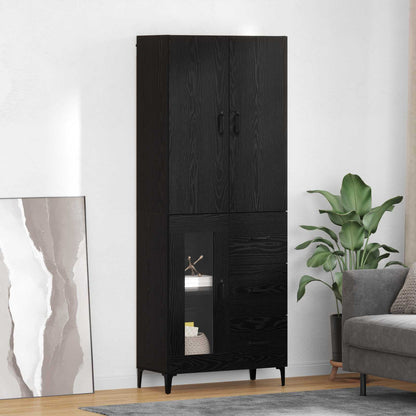 Highboard Black Oak 69.5 x 34 x 180 cm Engineered Wood