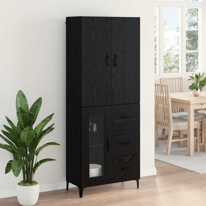 Highboard Black Oak 69.5 x 34 x 180 cm Engineered Wood
