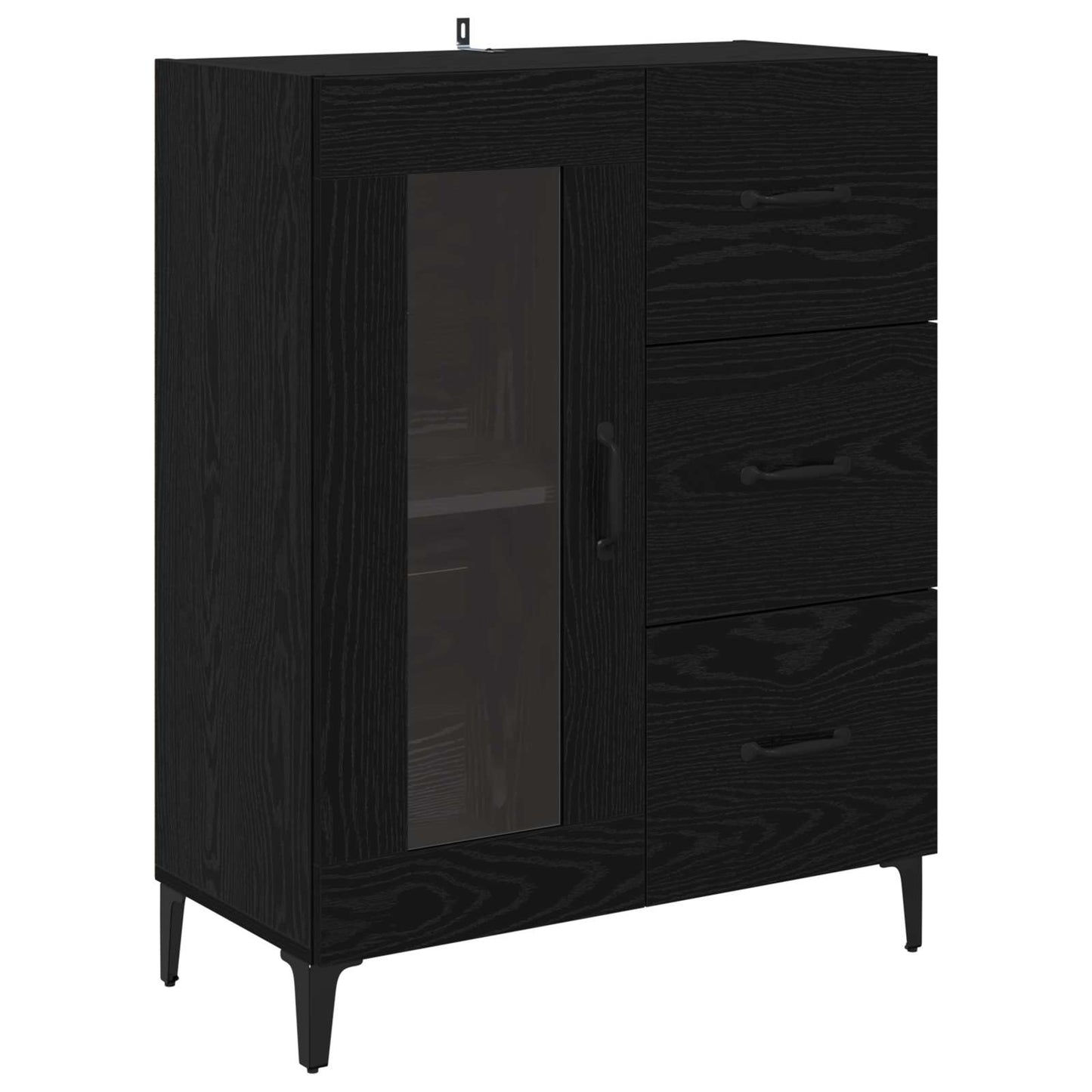 Highboard Black Oak 69.5 x 34 x 180 cm Engineered Wood