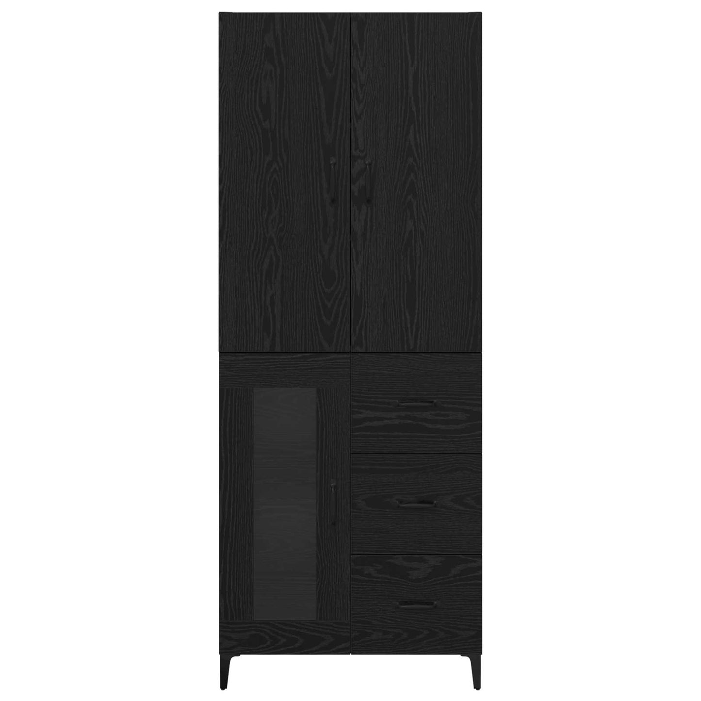 Highboard Black Oak 69.5 x 34 x 180 cm Engineered Wood