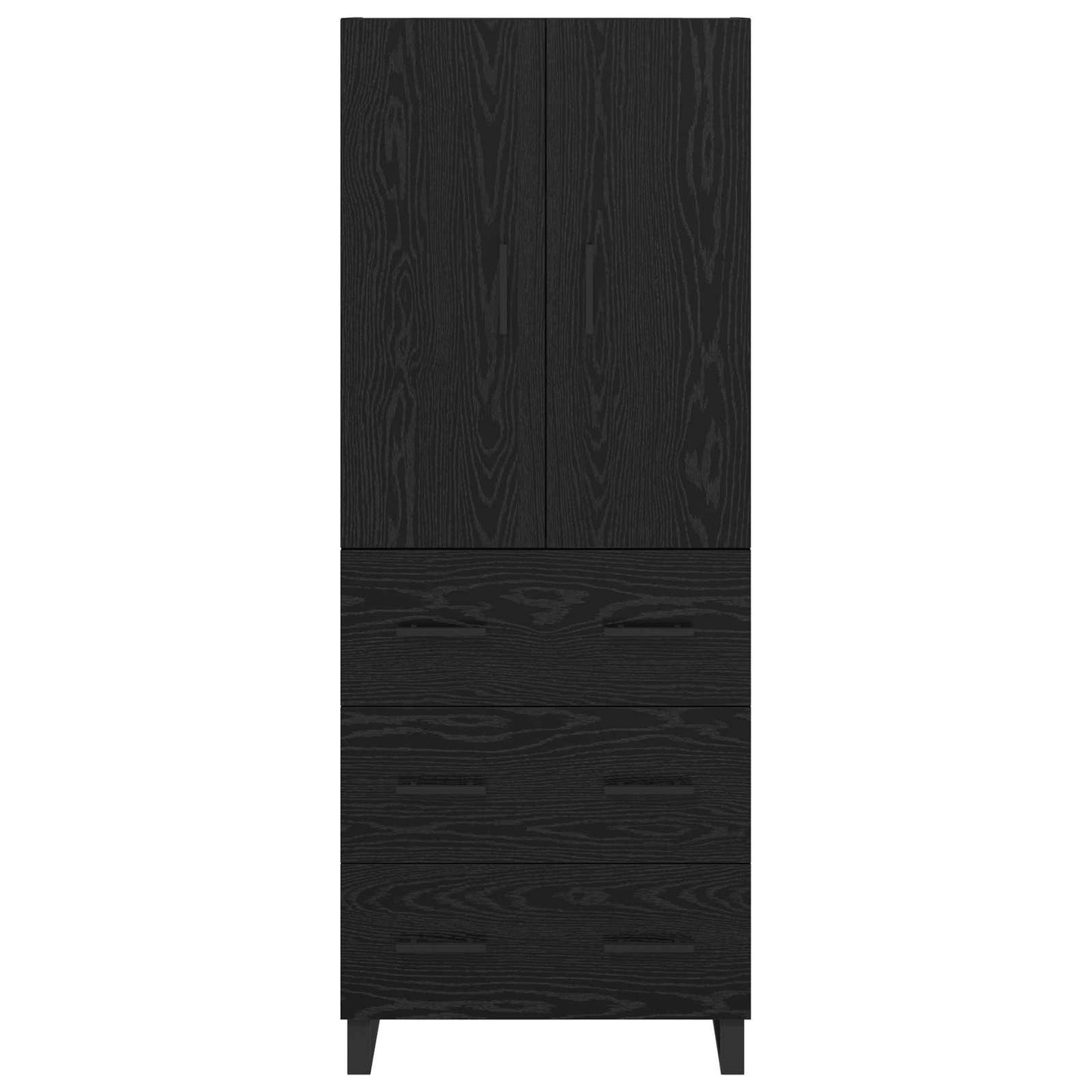 Highboard with Drawer 2 pcs Black Oak 69.5 x 34 x 180 cm