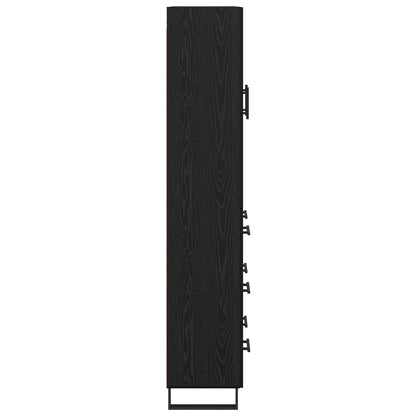 Highboard with Drawer 2 pcs Black Oak 69.5 x 34 x 180 cm