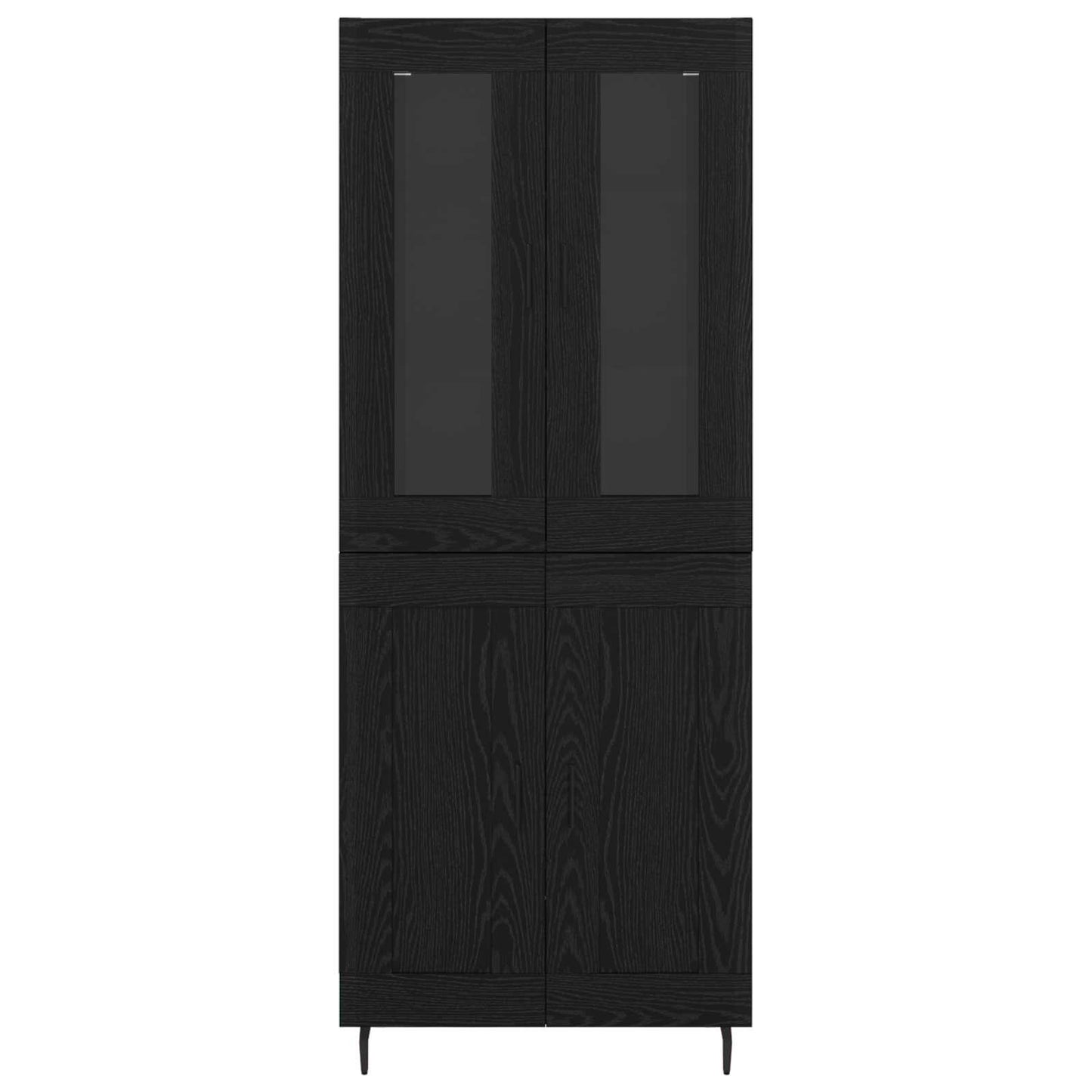 Highboard 2 pcs Black Oak Engineered Wood
