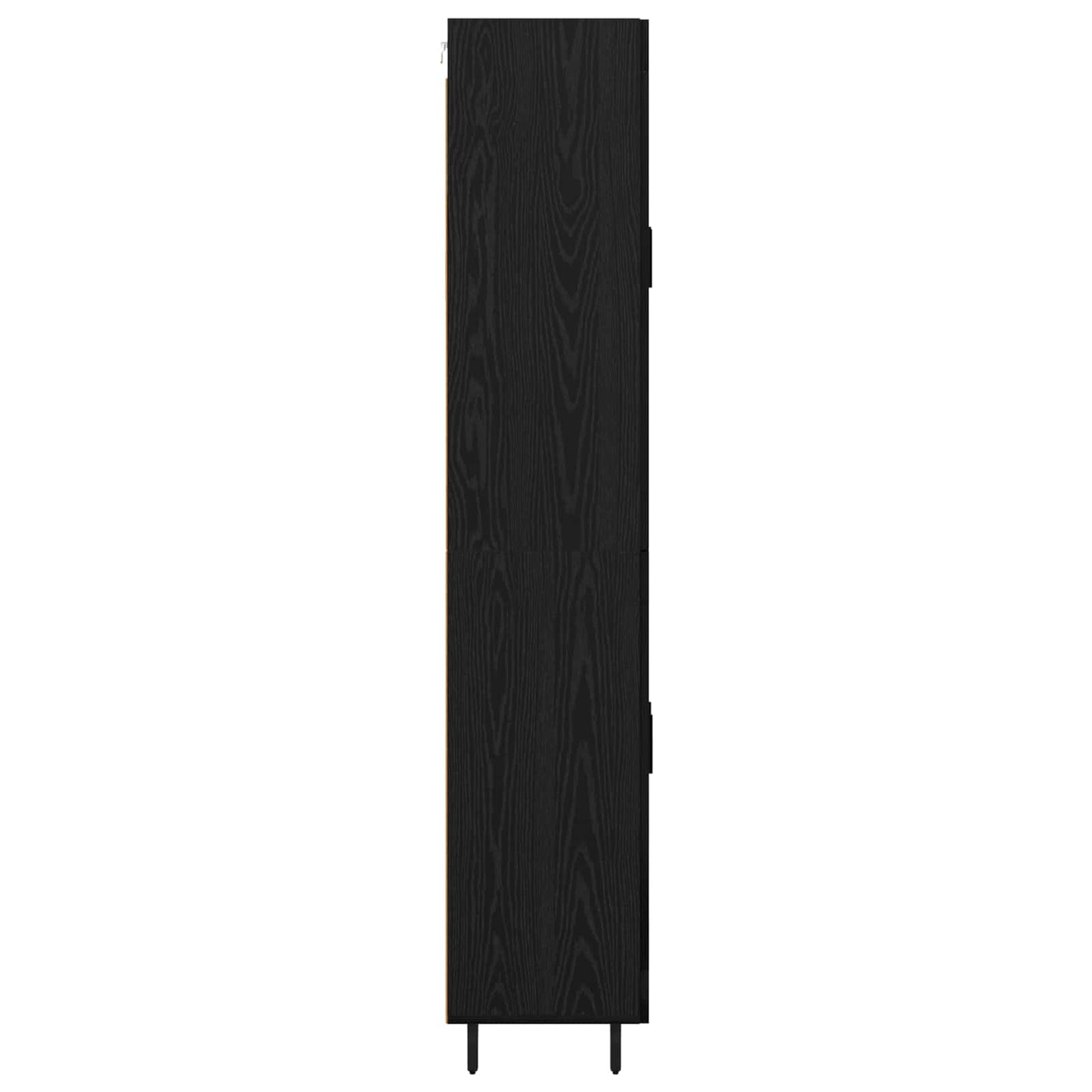 Highboard 2 pcs Black Oak Engineered Wood