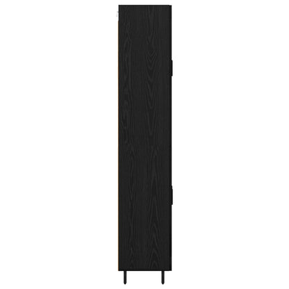 Highboard 2 pcs Black Oak Engineered Wood