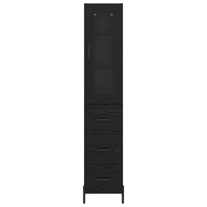 Highboard Black Oak 34.5 x 34 x 180 cm Engineered Wood