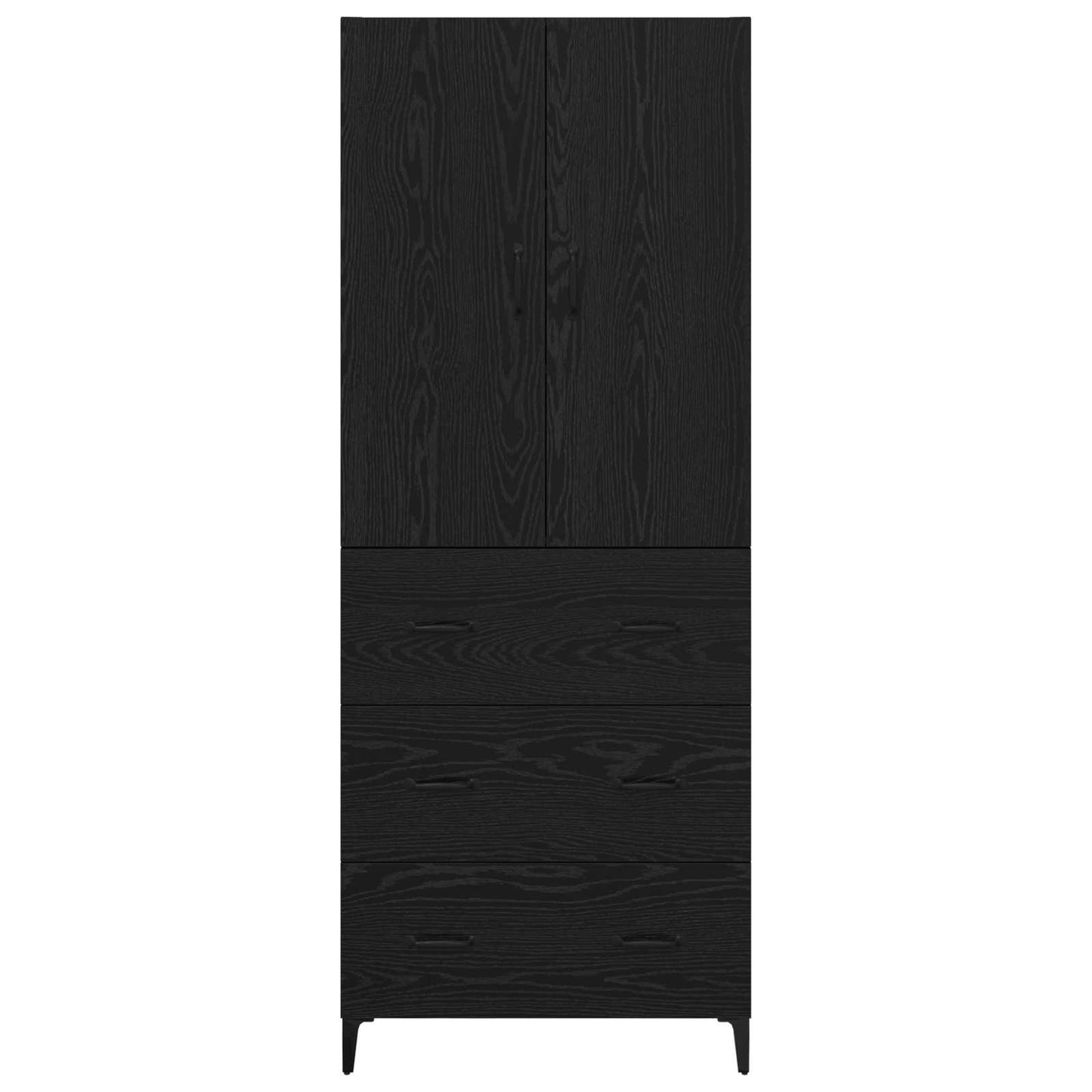 Highboard Black Oak 69.5 x 34 x 180 cm Engineered Wood