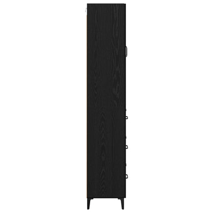 Highboard Black Oak 69.5 x 34 x 180 cm Engineered Wood