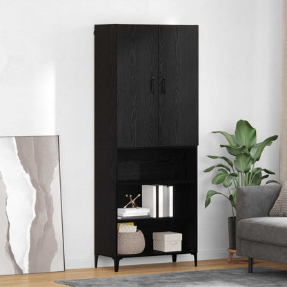 Highboard Black Oak 69.5 x 34 x 180 cm Engineered Wood