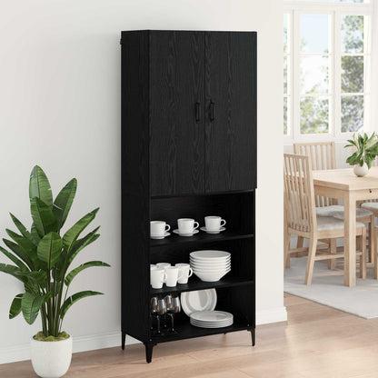 Highboard Black Oak 69.5 x 34 x 180 cm Engineered Wood