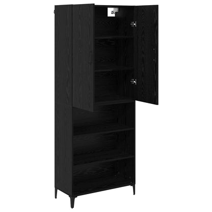 Highboard Black Oak 69.5 x 34 x 180 cm Engineered Wood