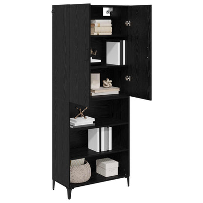 Highboard Black Oak 69.5 x 34 x 180 cm Engineered Wood
