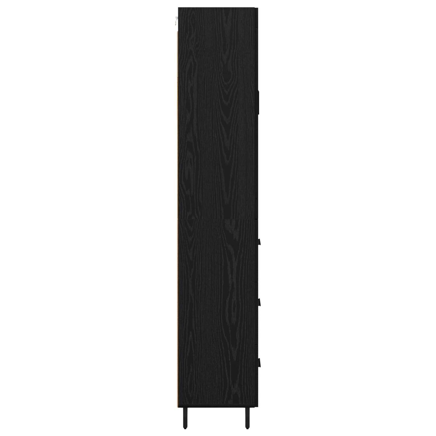 Highboard with Drawer 2 pcs Black Oak Engineered Wood
