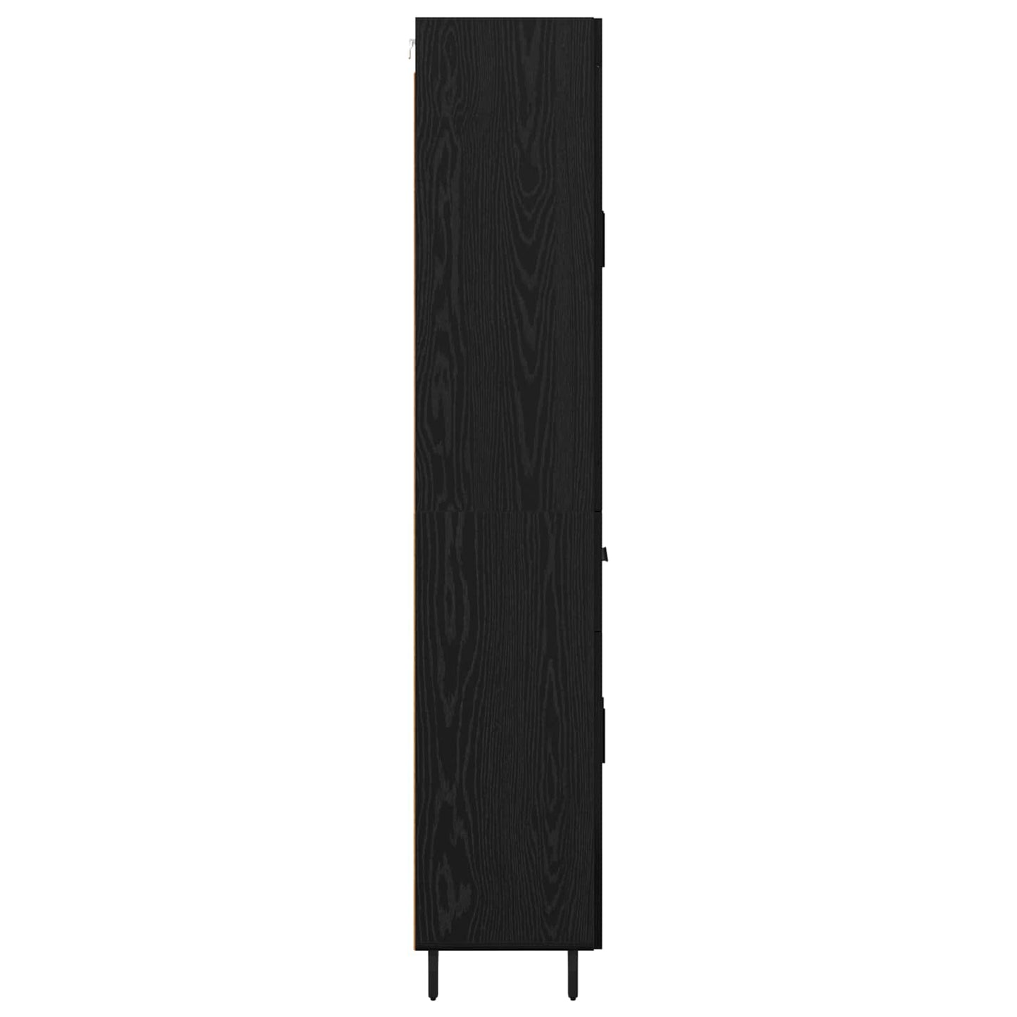Highboard with Drawer 2 pcs Black Oak Engineered Wood