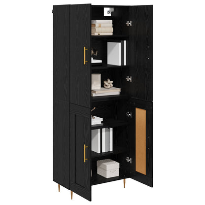 Highboard Black Oak 69.5 x 34 x 180 cm Engineered Wood