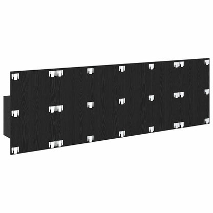 Headboard with Cabinet 3 pcs Black Oak Engineered Wood