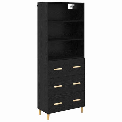 Highboard Black Oak 69.5 x 32.5 x 180 cm Engineered Wood